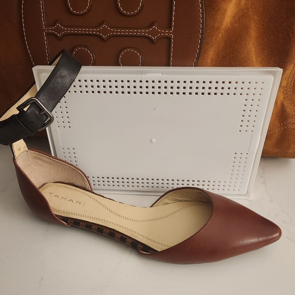 Tahari Ankle Strap Flats NWOT